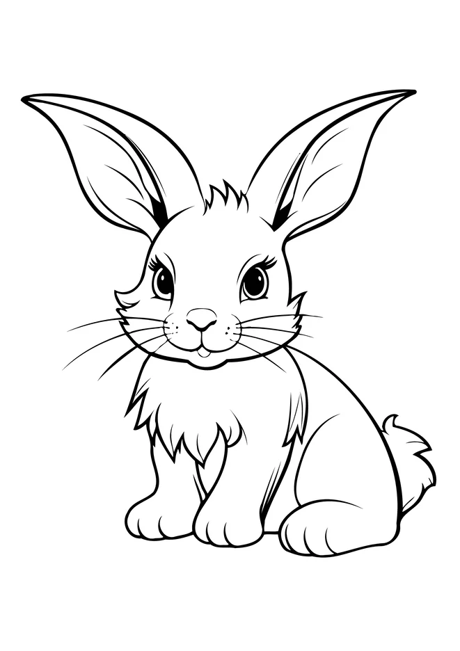 Desenho de coelho para colorir para imprimir e colorir - imagem 12